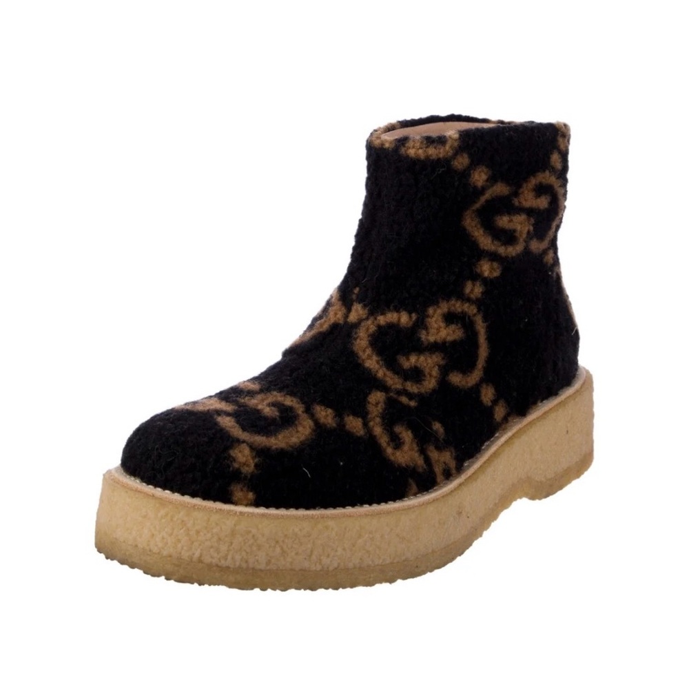 Gucci Black and Tan Logo Boots